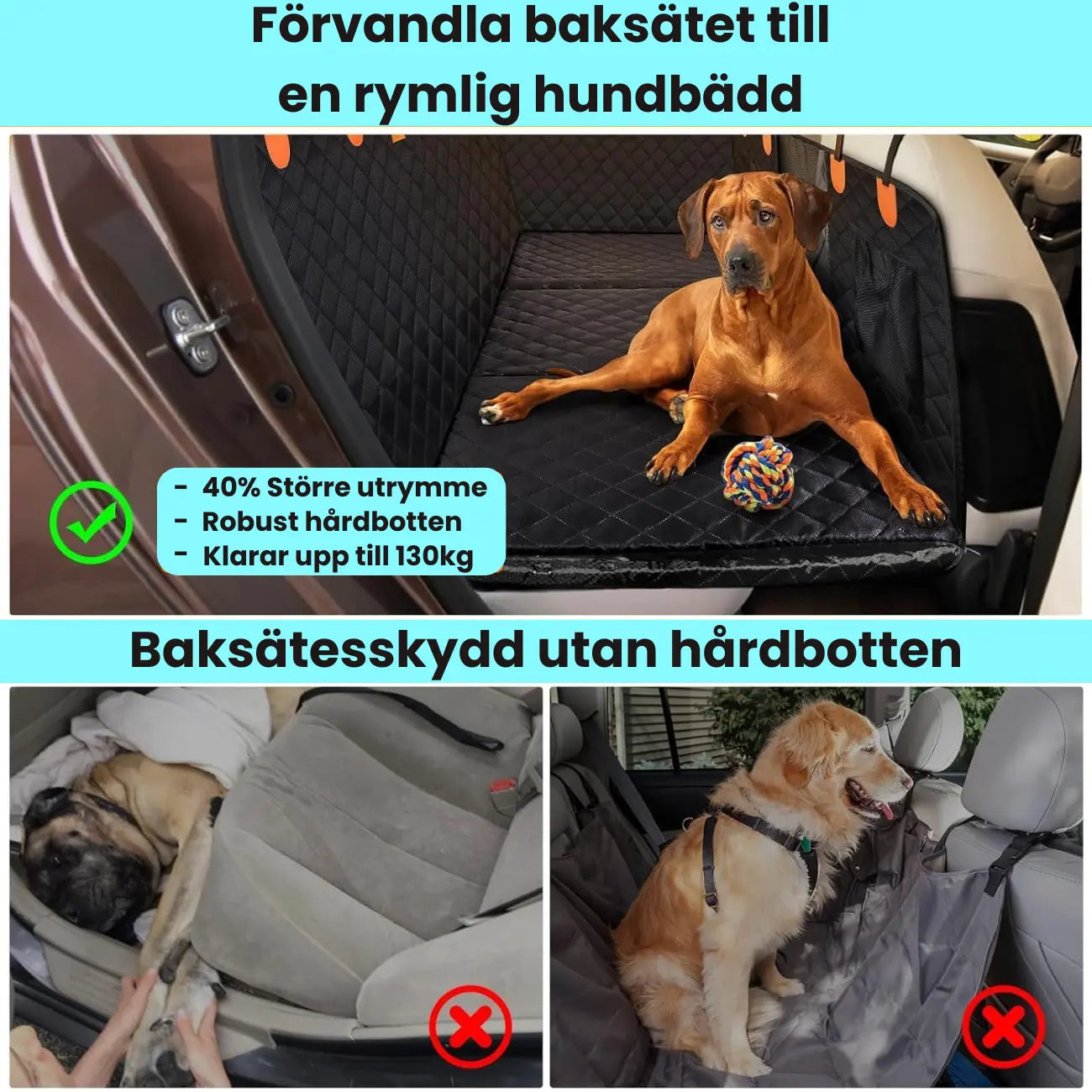 Bagsædehytte + Gratis hundesele