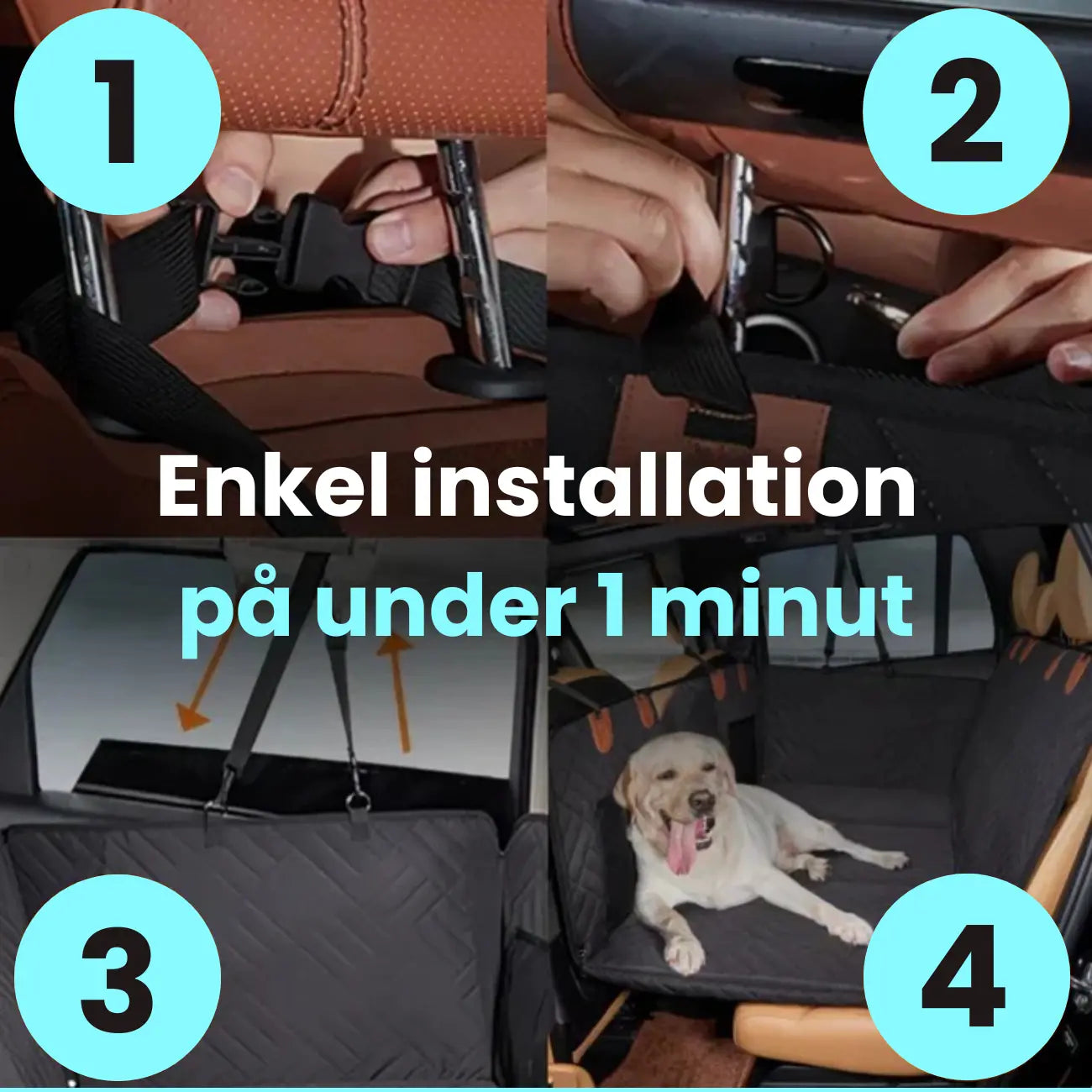 Bagsædehytte + Gratis hundesele